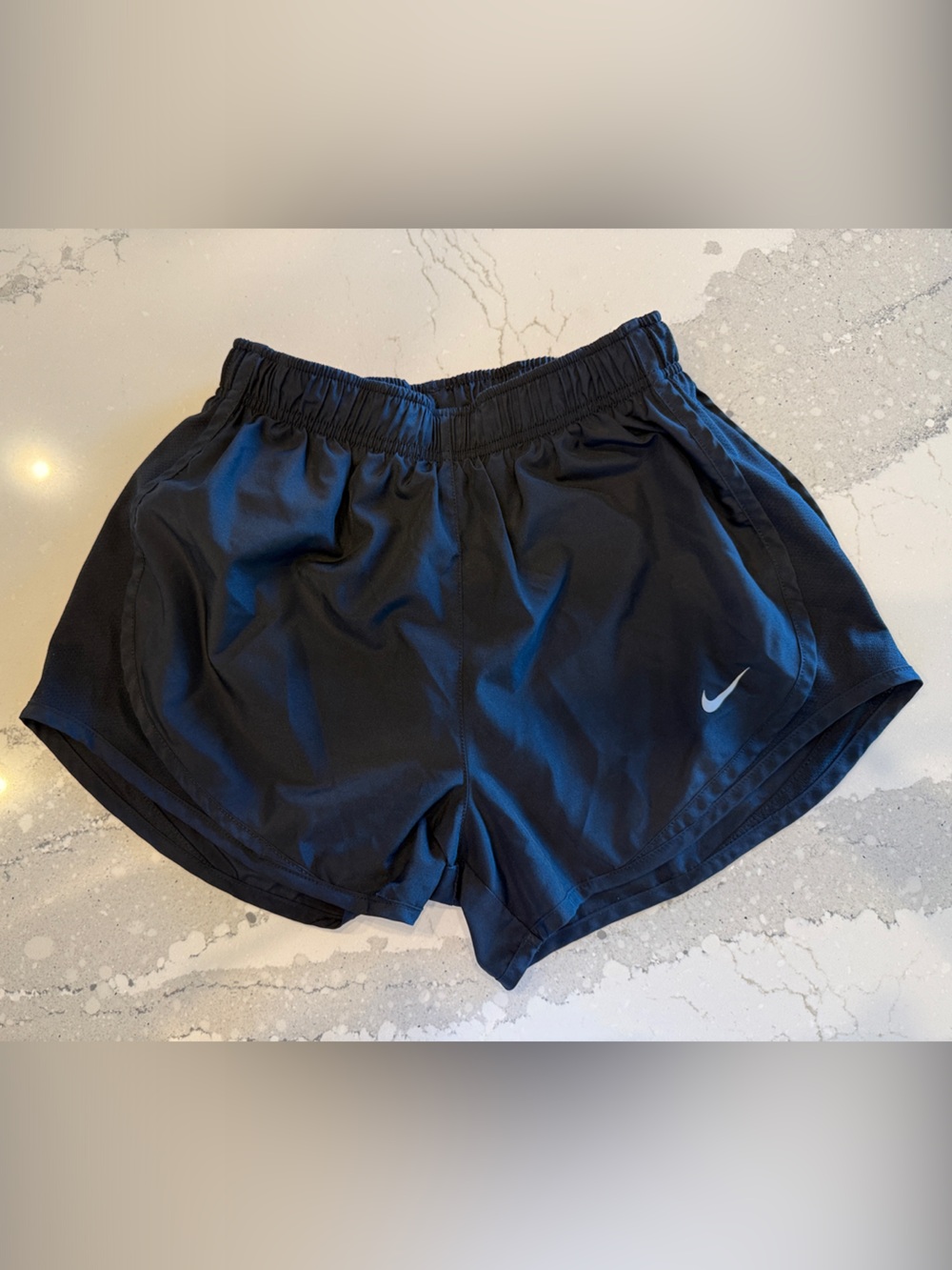 Nike Women's Black Athletic Running Shorts with Reflective Swoosh